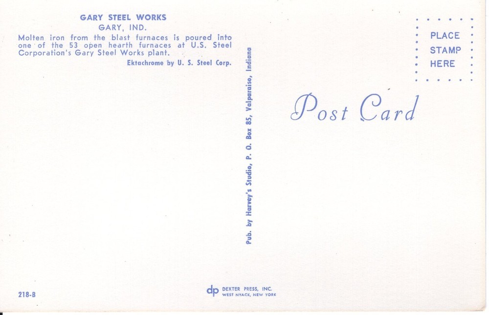 GARY STEEL WORKS, GARY IN - PC1461