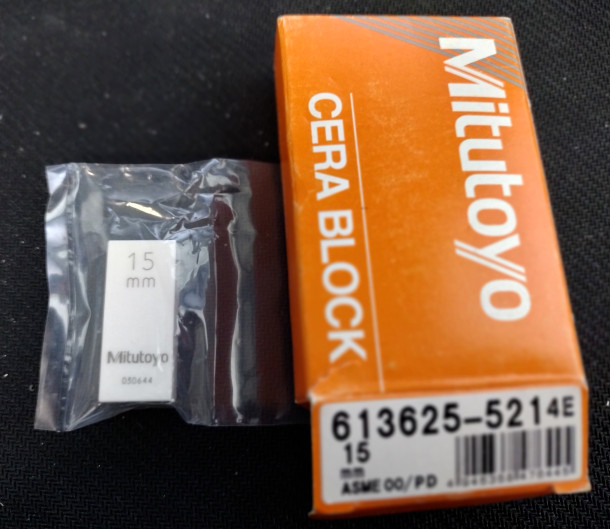 Mitutoyo Gage Blocks 15mm, Rectangular, Ceramic, Gage Block, ASME 00 613625-521