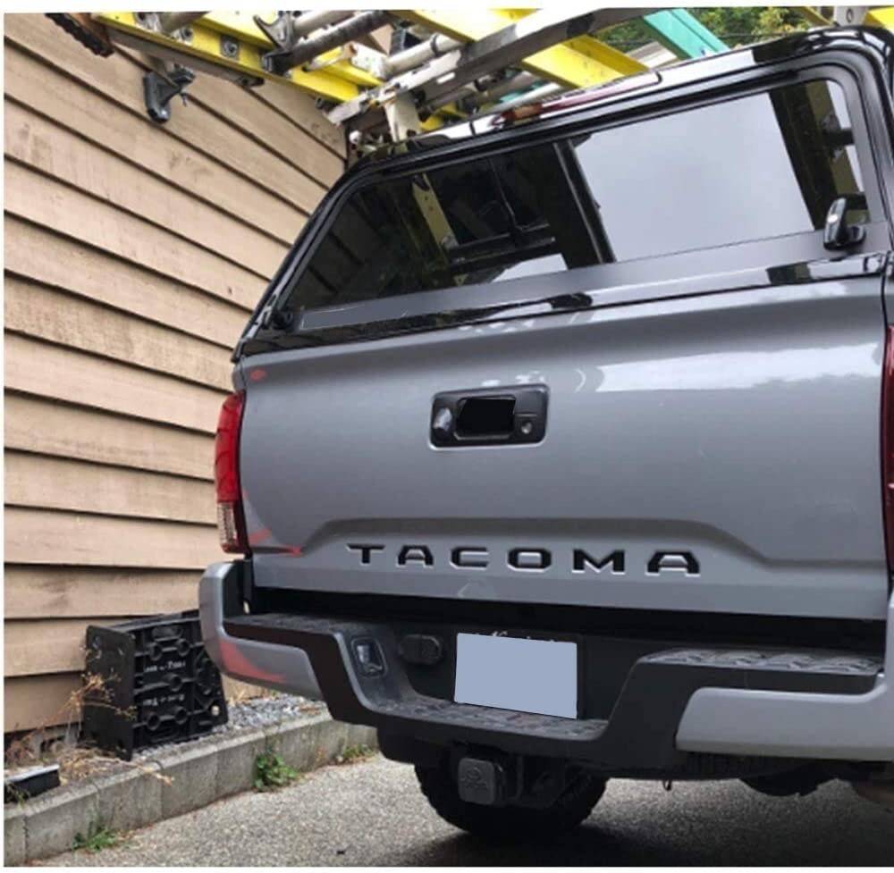 3D Tailgate Insert Letters Emblem For 2016-2023 Tacoma Rear Decals, Matte Black