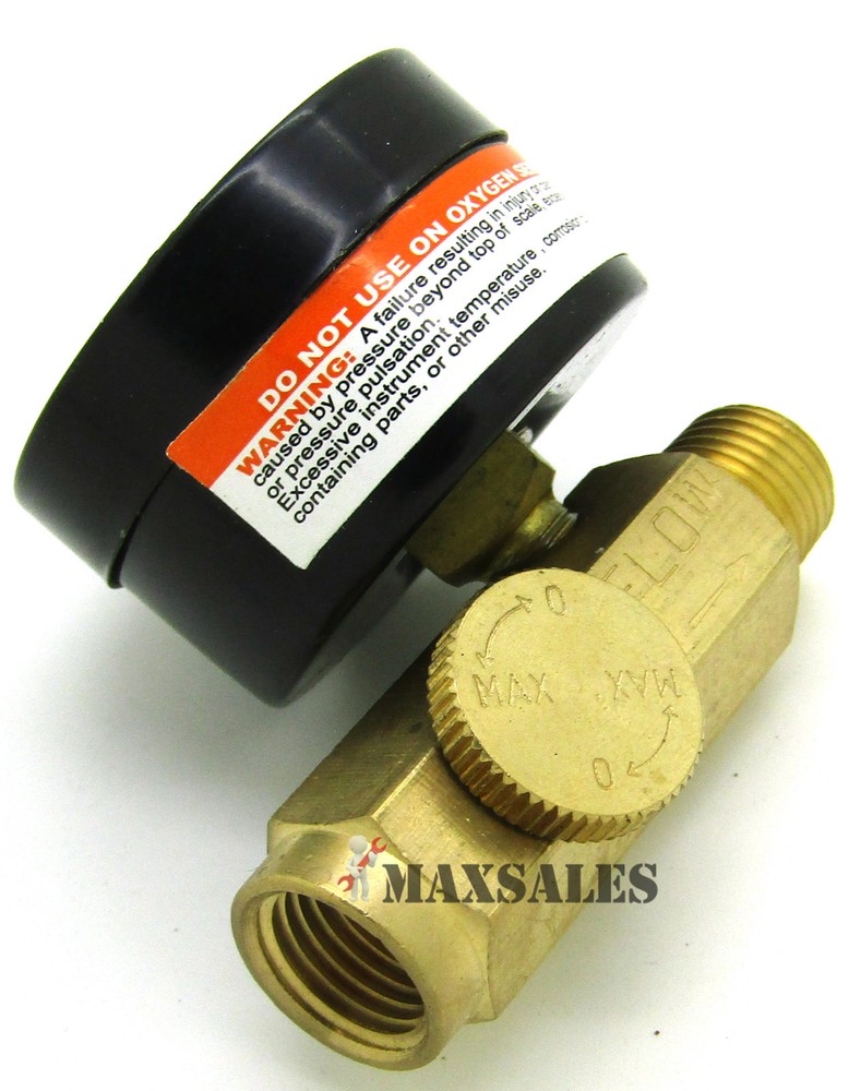 New Inline Air Pressure Regulator with Gauge Solid Brass Construction 160 PSI