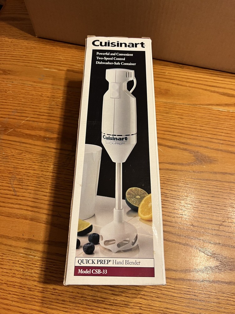 Cuisinart CSB 33 Hand Blender White 2 Speed Quick Prep NIB
