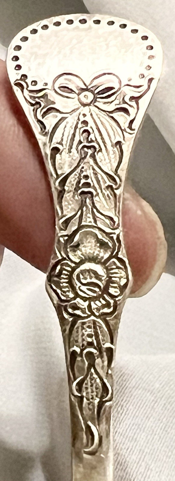 MAGNUS AASE Norway 830S Silver BOW FLOWER SPOON Antique JUNE 1925 C. Berg