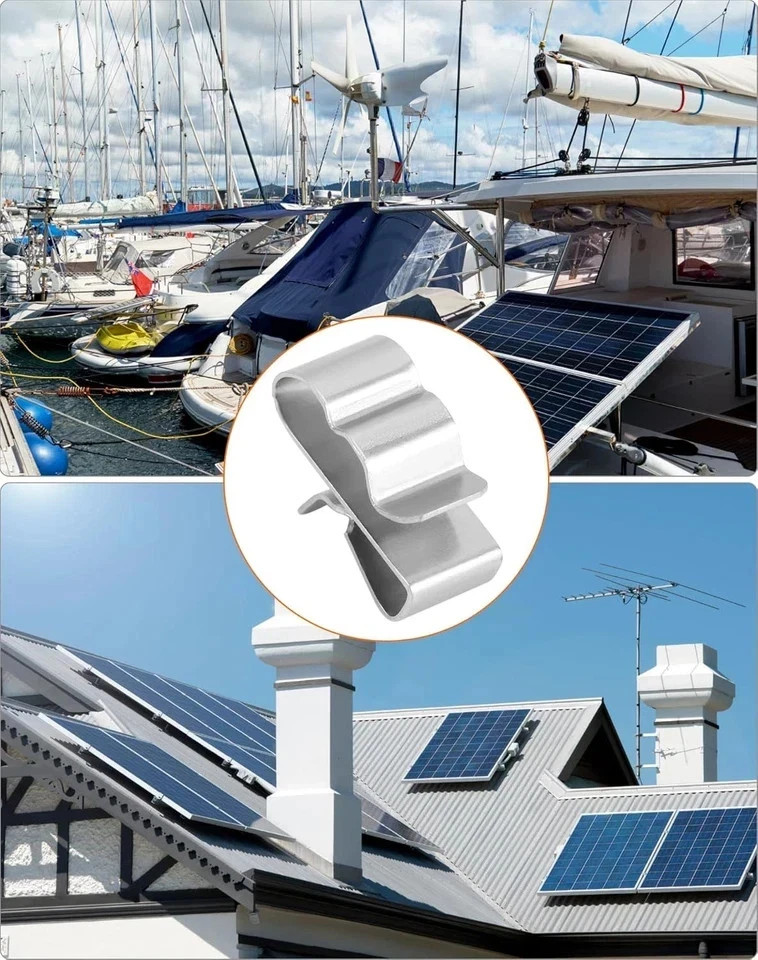 100 PCS Stainless Steel Trailer Frame Wire Clips, Solar Panel Wire Clips