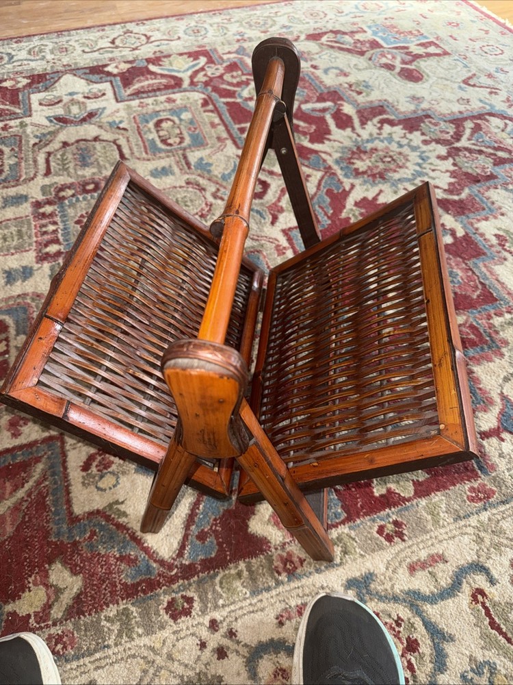 Folding Bamboo Magazine Book Rack