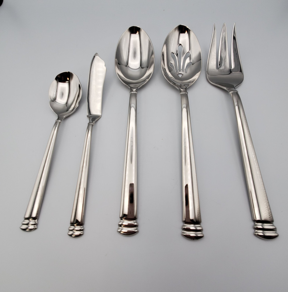 Lenox "Summerton" Stainless Flatware 5 Piece Hostess Set /Pattern code LF SUM