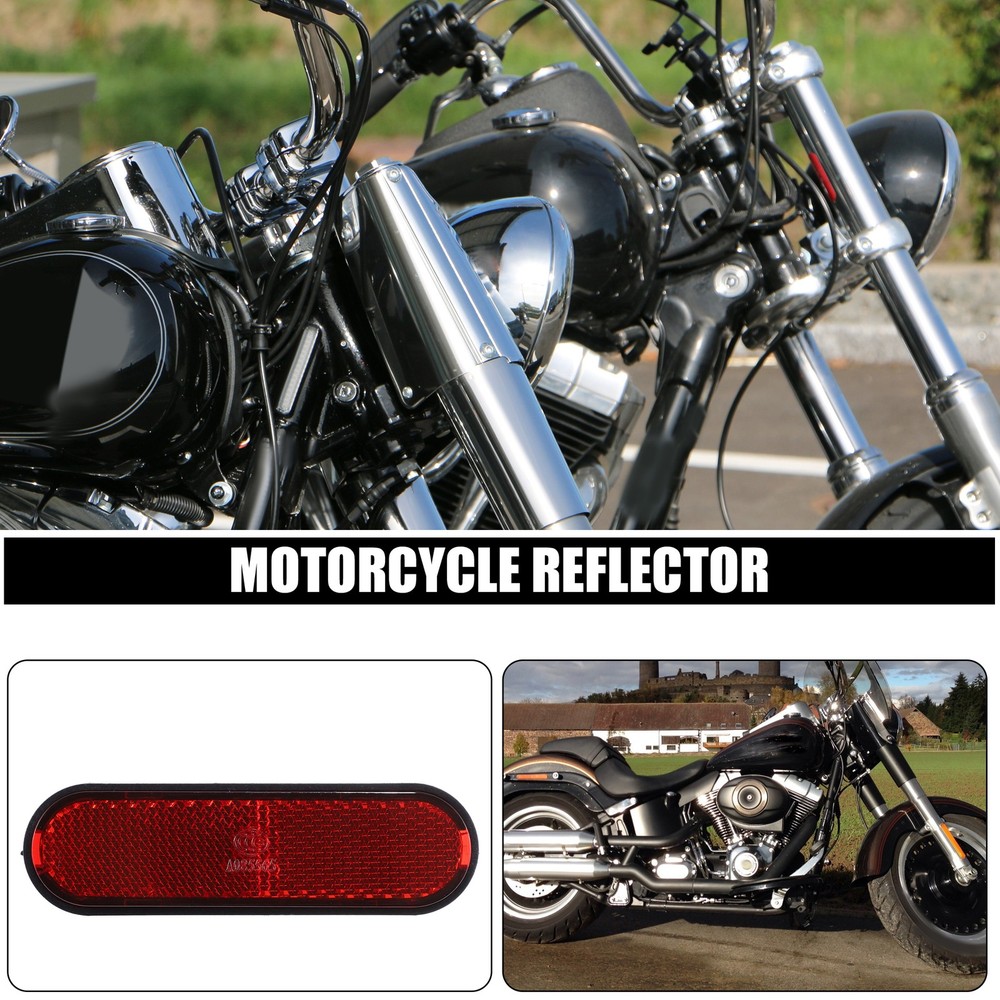 4pcs M6x1.0 Red Rectangular Screw Mount Reflective Warning Reflector with Nut
