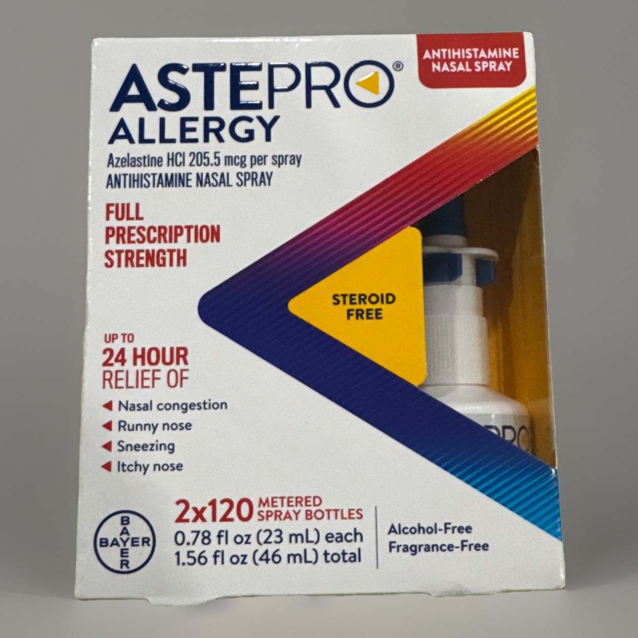 (1)-Astepro Allergy Anthistamine Nasal Spray 120 Metered Spray Bottles Exp:10/28