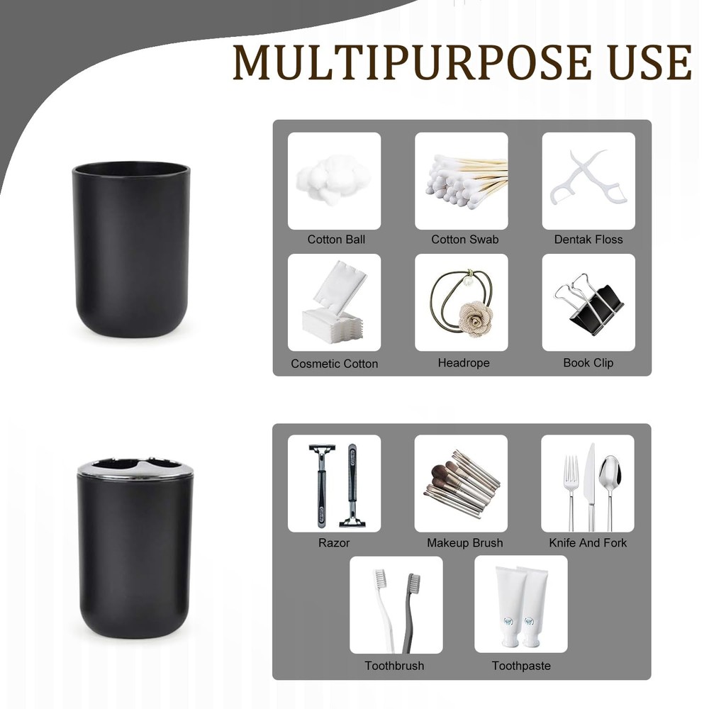 Bathroom Accessories Set 6 Piece Bath Ensemble Includes Soap Dispenser, Tooth...