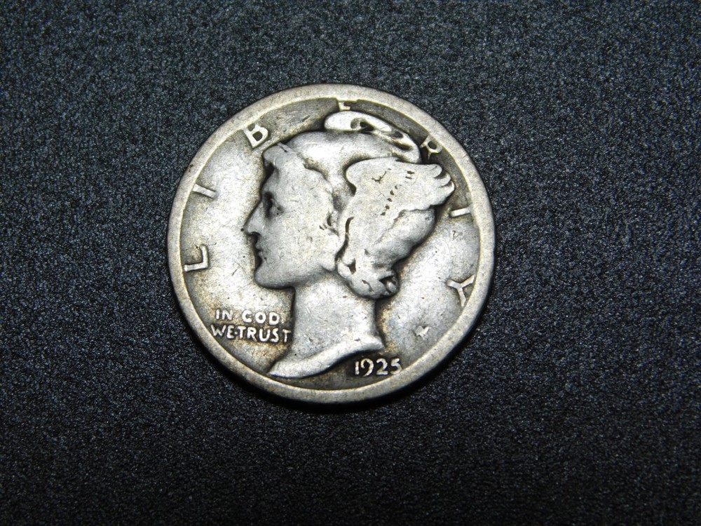 OLD SILVER US COIN 1925 S MERCURY DIME