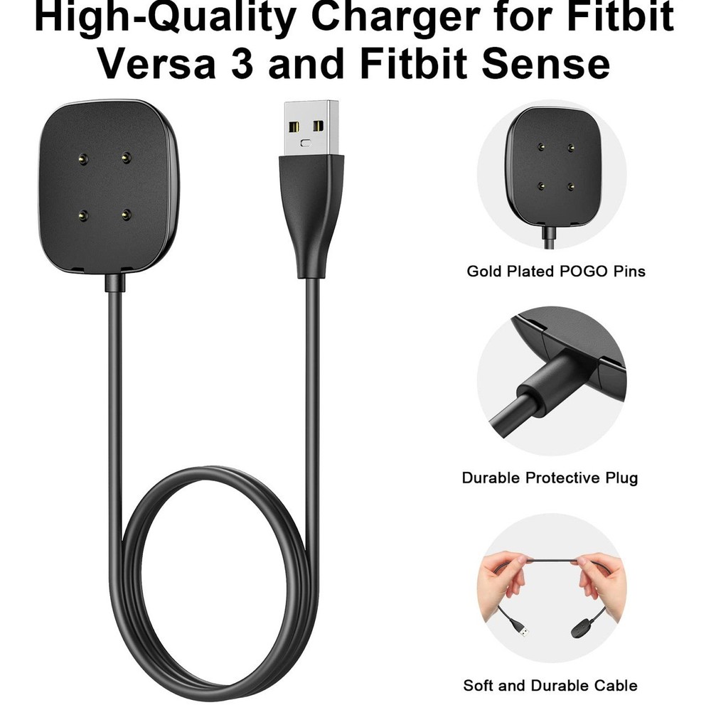 New Fitbit Sense Versa 3 Versa 4 Watch USB Fast Charging Dock Cable