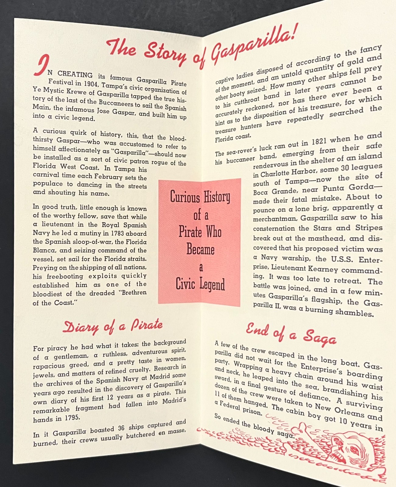 1958 Tampa Florida Gasparilla Pirate Festival Guides Vintage Travel Brochure Lot