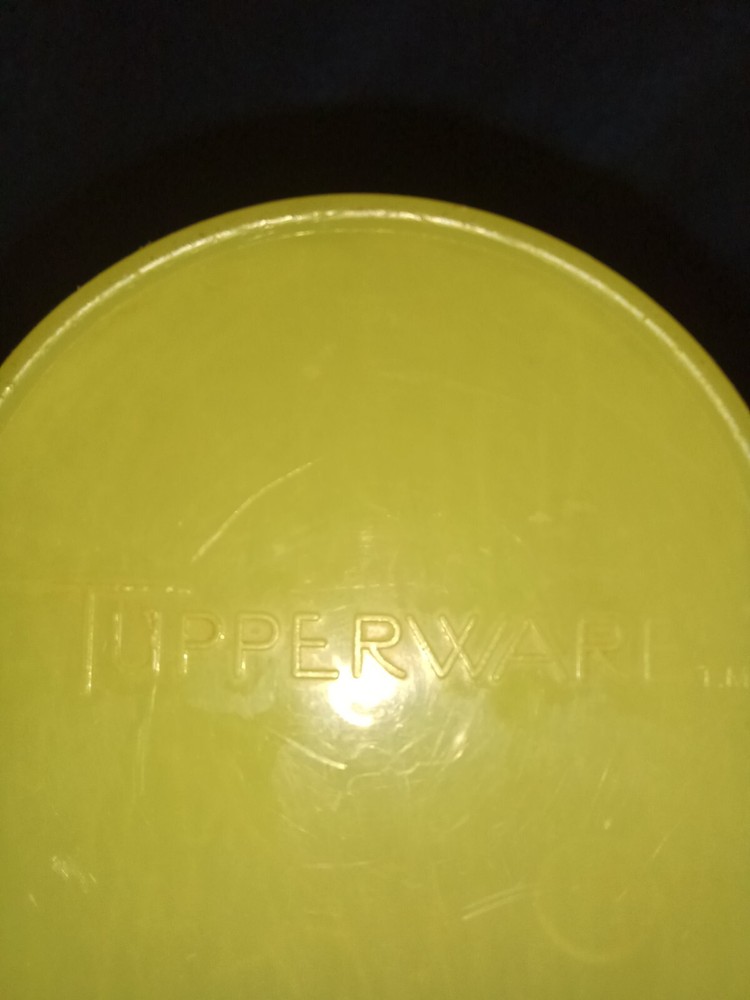 Tupperware Yellow Beverage Buddy Container 587, 588 Lid, 510 Cap, & 593 Handle