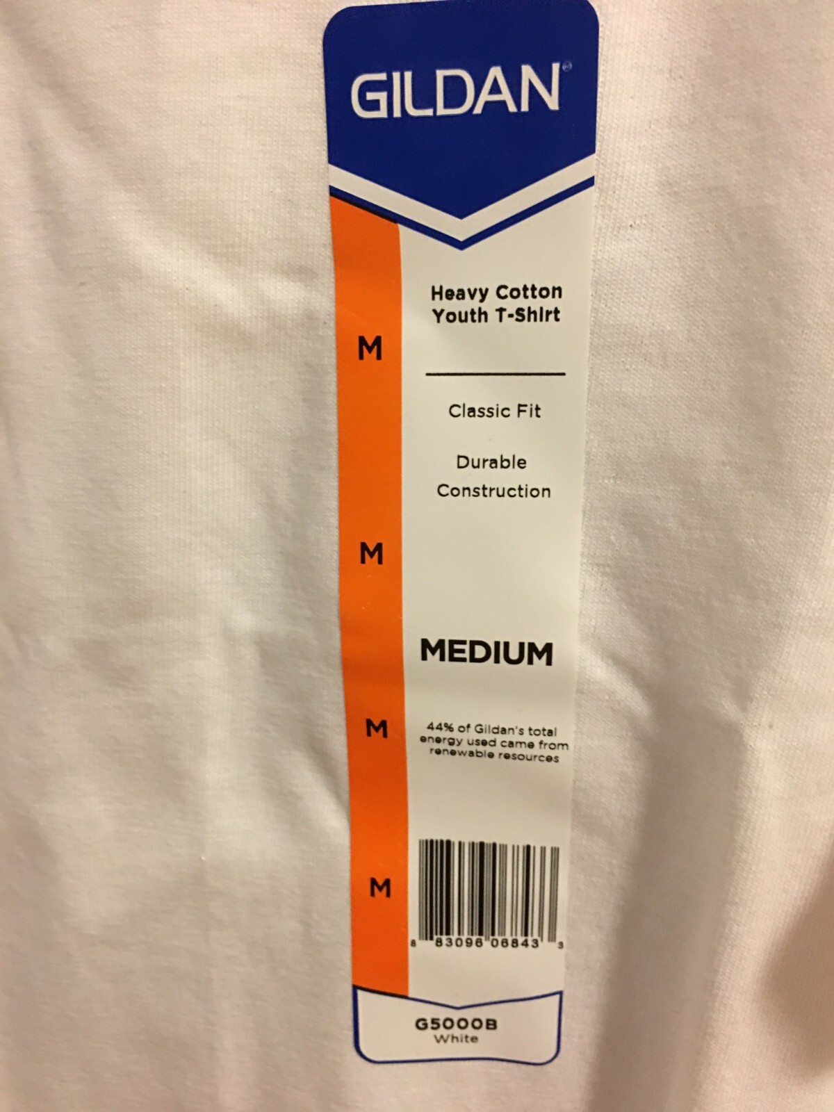 BRAND NEW LOT OF 6 BOYS SIZE M 10-12 GILDAN HEAVY COTTON SHORT SLEEVE WHITE tees