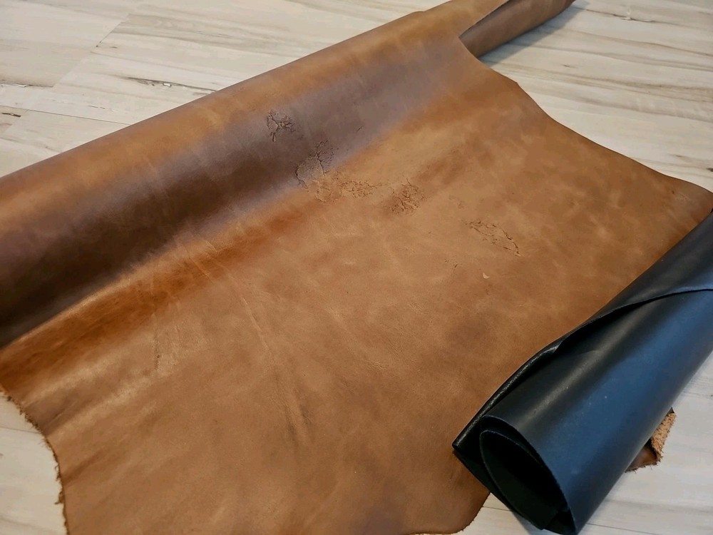 4-5oz CAMEL BROWN VEGETABLE TAN SMOOTH LEATHER HIDE PANEL,SHEET,SQUARE 22+s