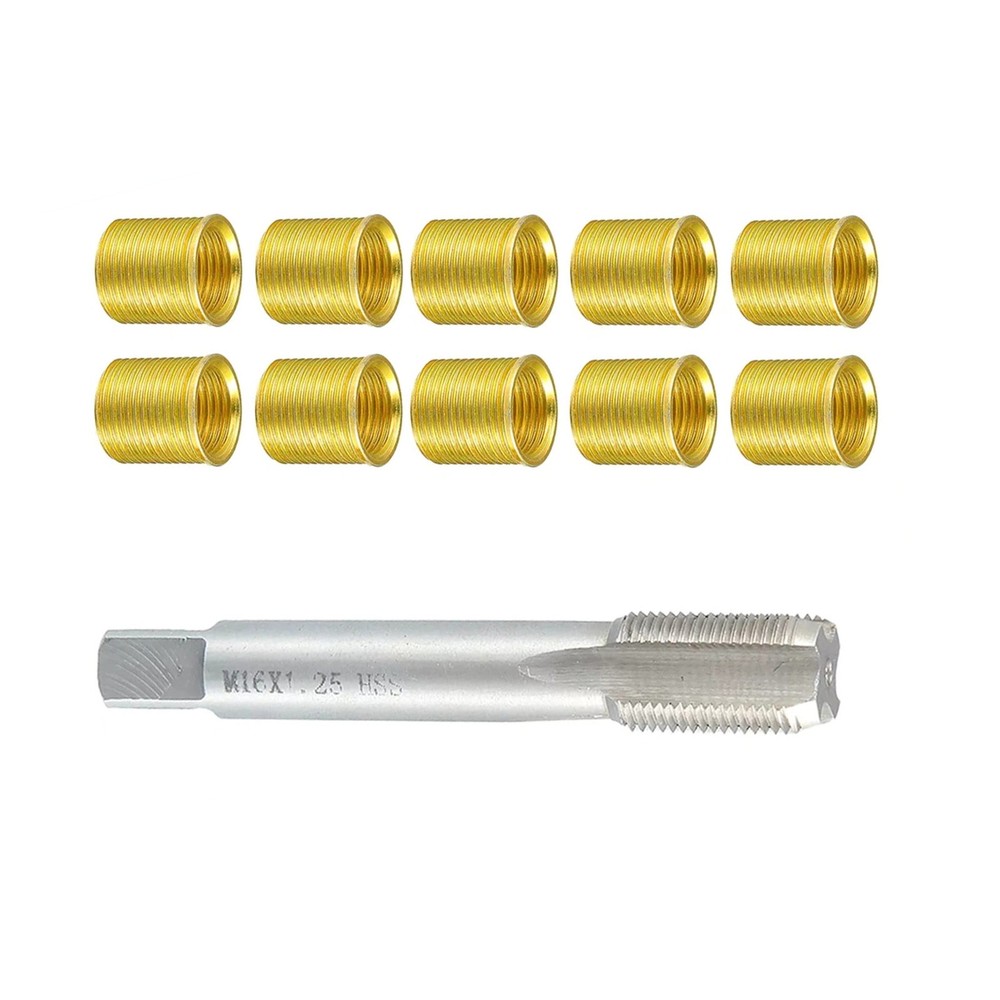 11PCS Universal Durable Spark Plug Thread Repair Tools Kit with M14x1.25 Inserts