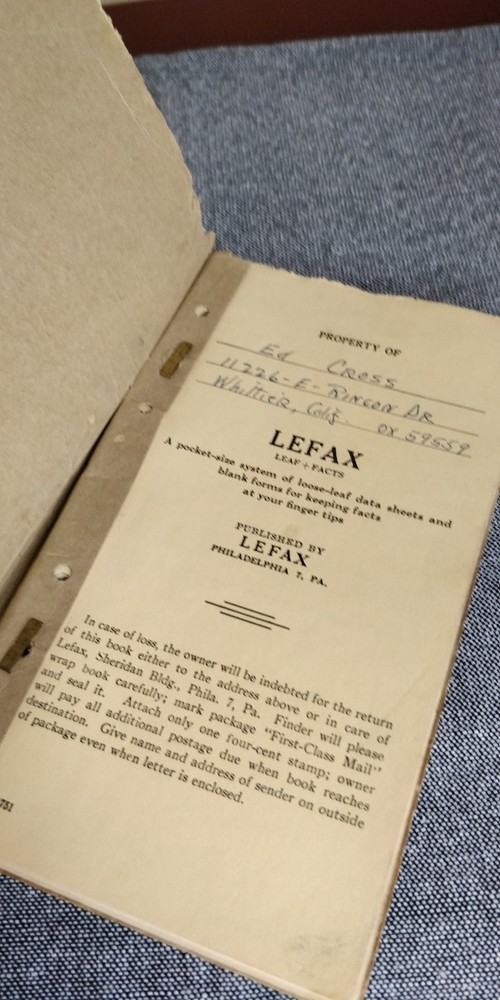 1959 Lefax Machinist Data Sheets VTG Concise and Comprehensive Data