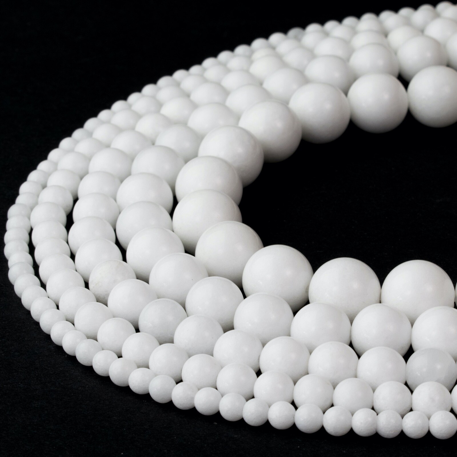 Natural White Jade Beads Strand Round For Jewelry Making 4mm 6mm 8mm 10mm 12mm