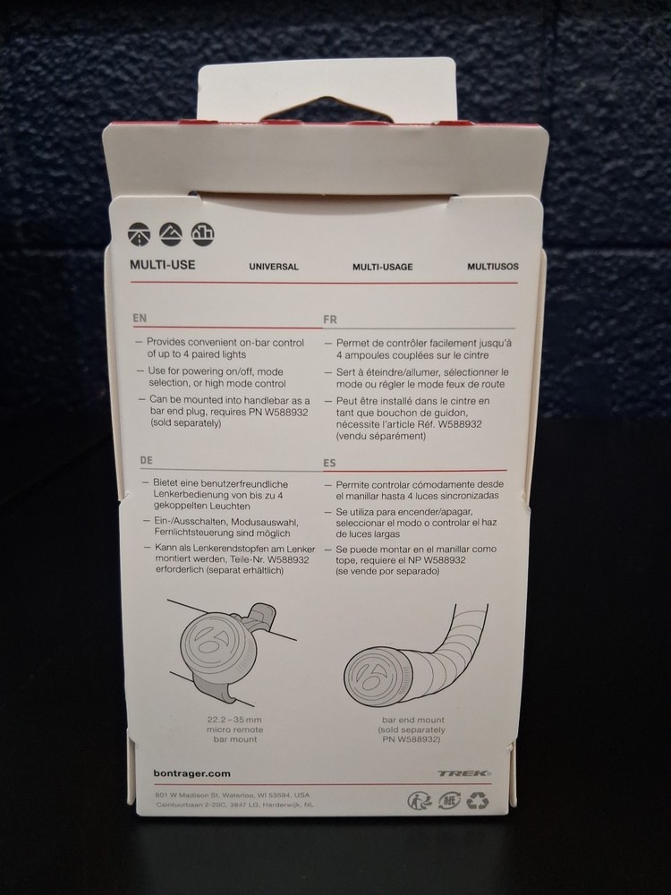 New Bontrager Transmitr MicroRemote ANT+ Handlebar Light Control