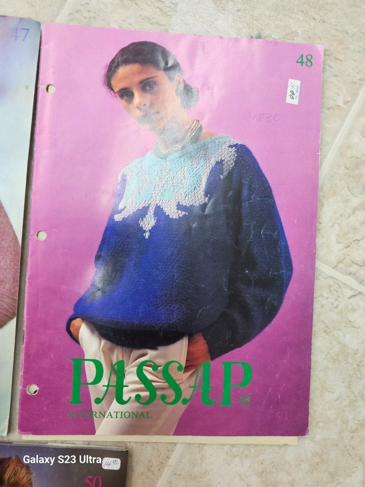 (5) Passap DM80 E6000 Knitting Machine Patterns Magazines #41,47-50