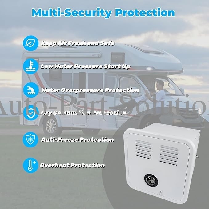 RV Tankless Water Heater Propane Gas 3.9GPM 55000BTU with Controller