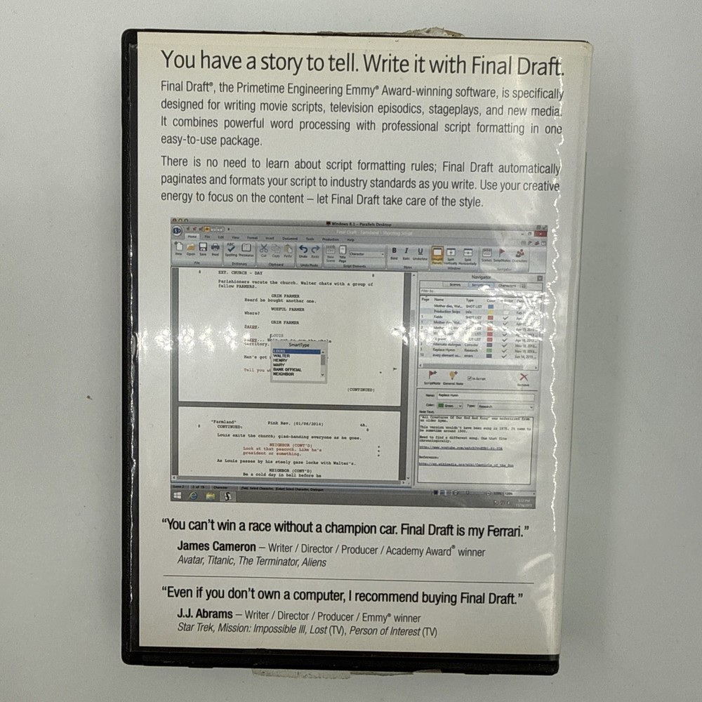 Final Draft 9 Screenwriting Legacy Software [Software 2014] Windows / Mac