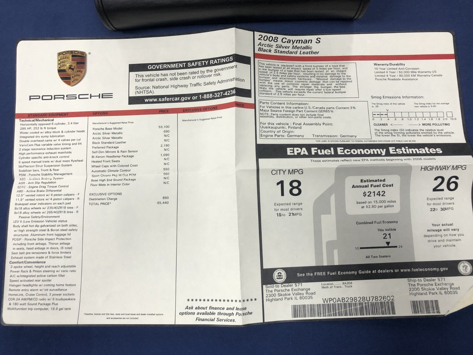 2008 Porsche Cayman S Owners Manual OEM 987 Set Owner Books **FREE SHIPPING*