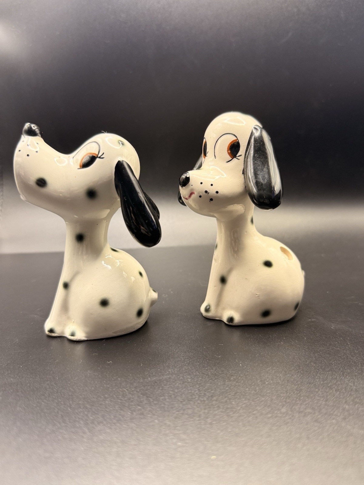 Vintage Mid Century Dalmatian Dog Ceramic Pencil Sharpener And Holder Japan