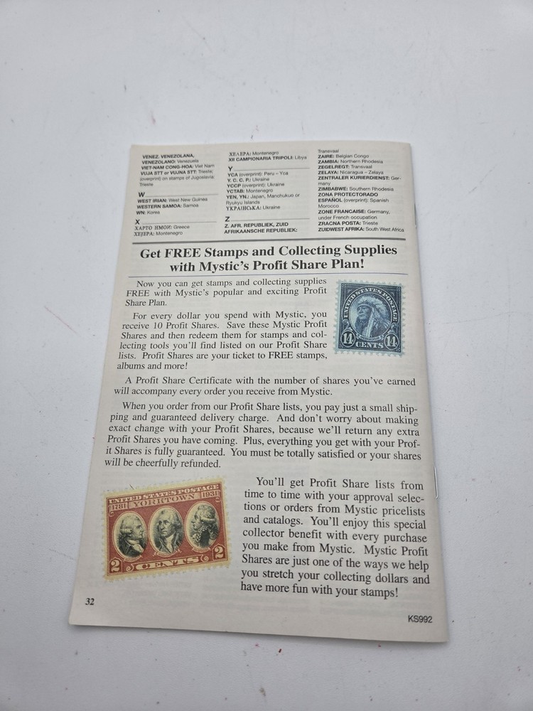 Copyright Of 2007 Mystic’s Guide To Stamp Collecting 32 Page Booklet #KS992