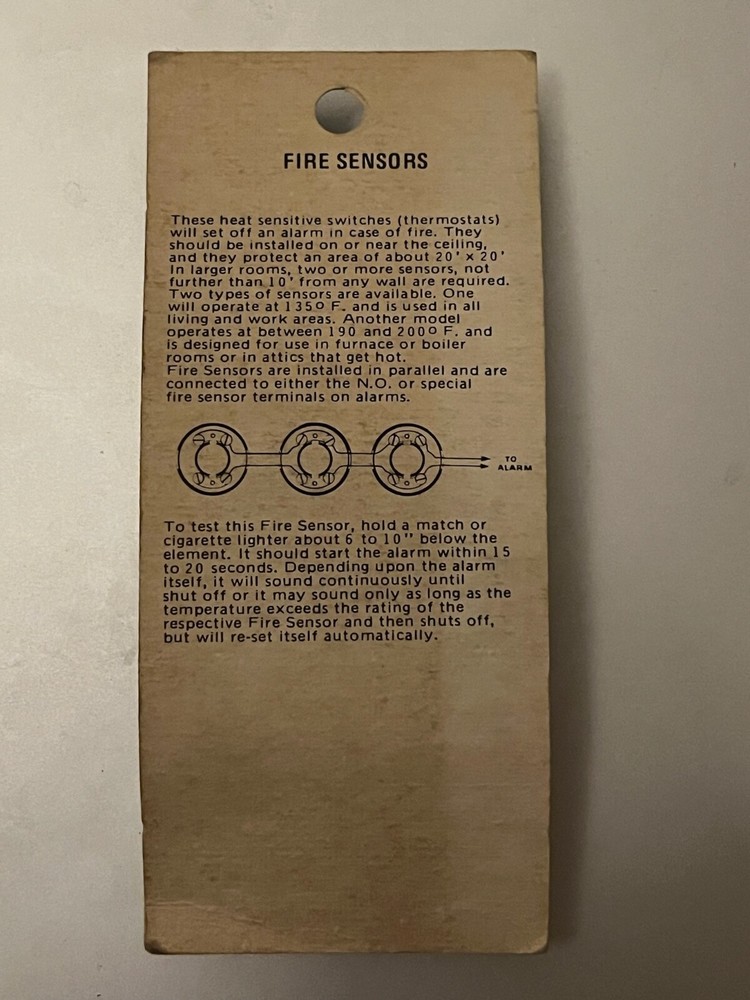 Heat/Fire Sensor Alarm 135F