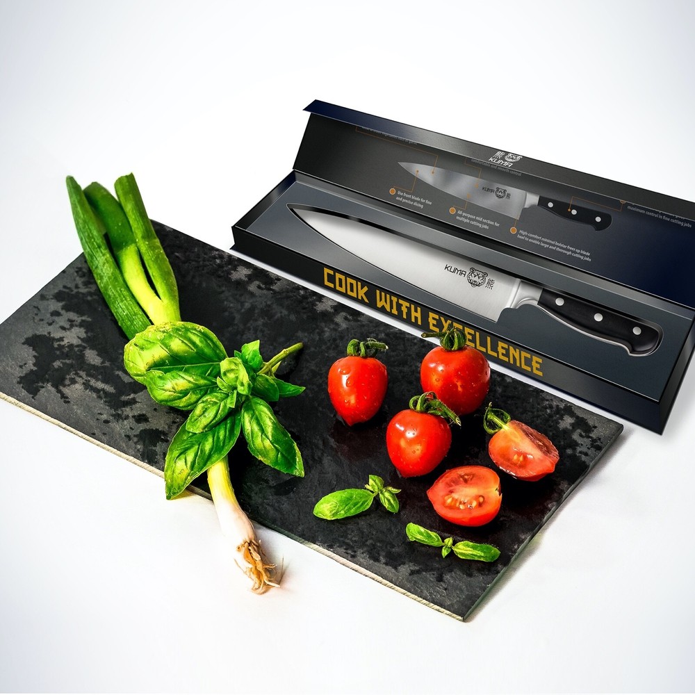 KUMA Multi Purpose Chef Knife - Pro Bolster Edition - RAZOR SHARP Kitchen Knife