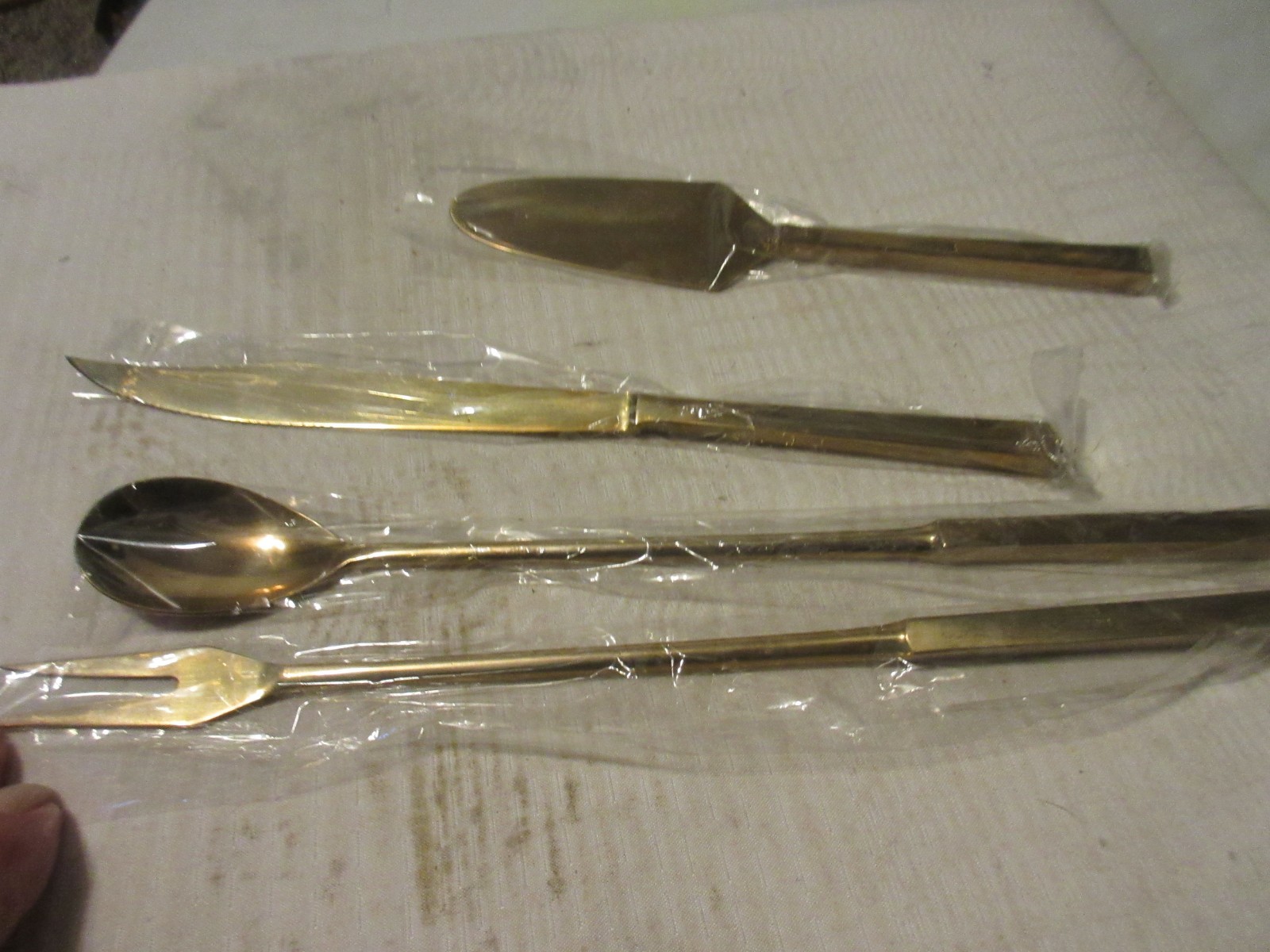 Vintage Cocktail Tool Kit Bar Set Teak Case Bronzeware 9 pc Thailand Nice