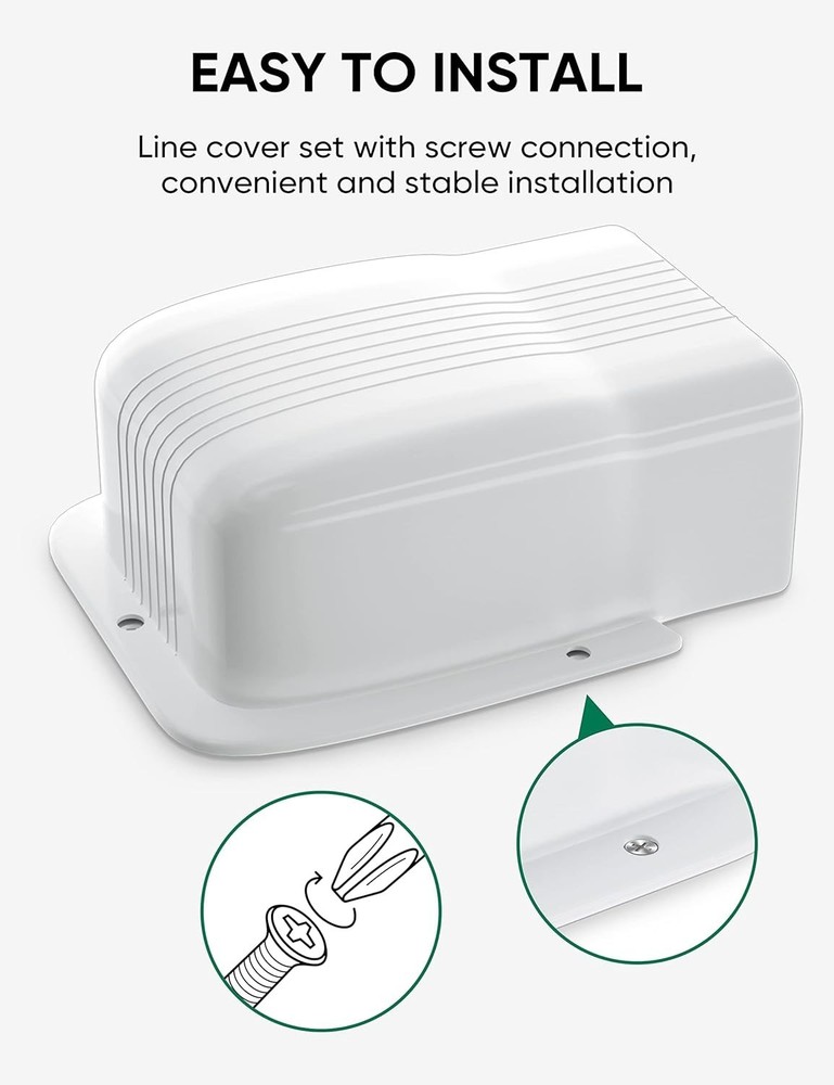Universal 5” PVC Line Cover for Ductless Mini Split & Central AC Systems