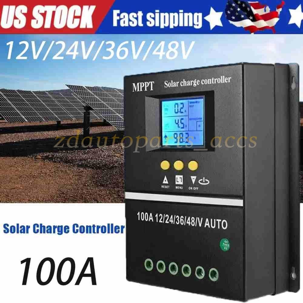 100A MPPT Solar Charge Controller LCD Display Battery Intelligent Regulator
