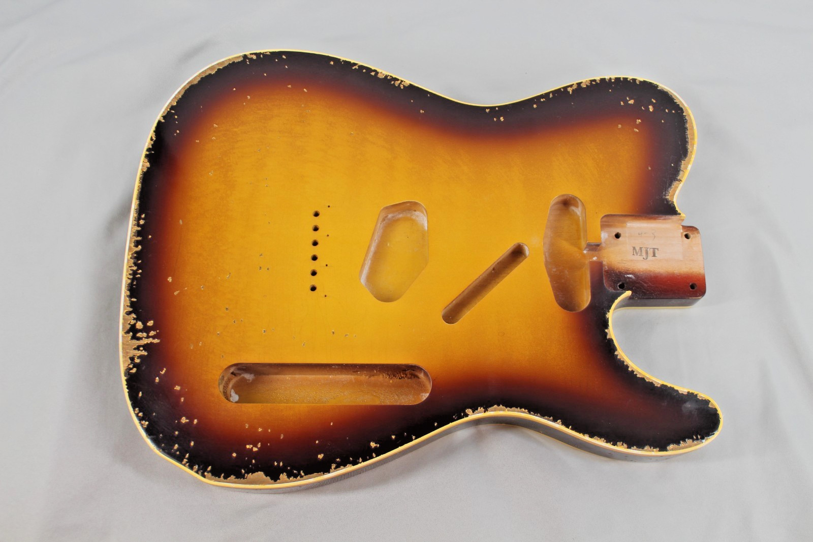 MJT Official Custom Vintage Aged Nitro Guitar Body Mark Jenny Double Bound Burst