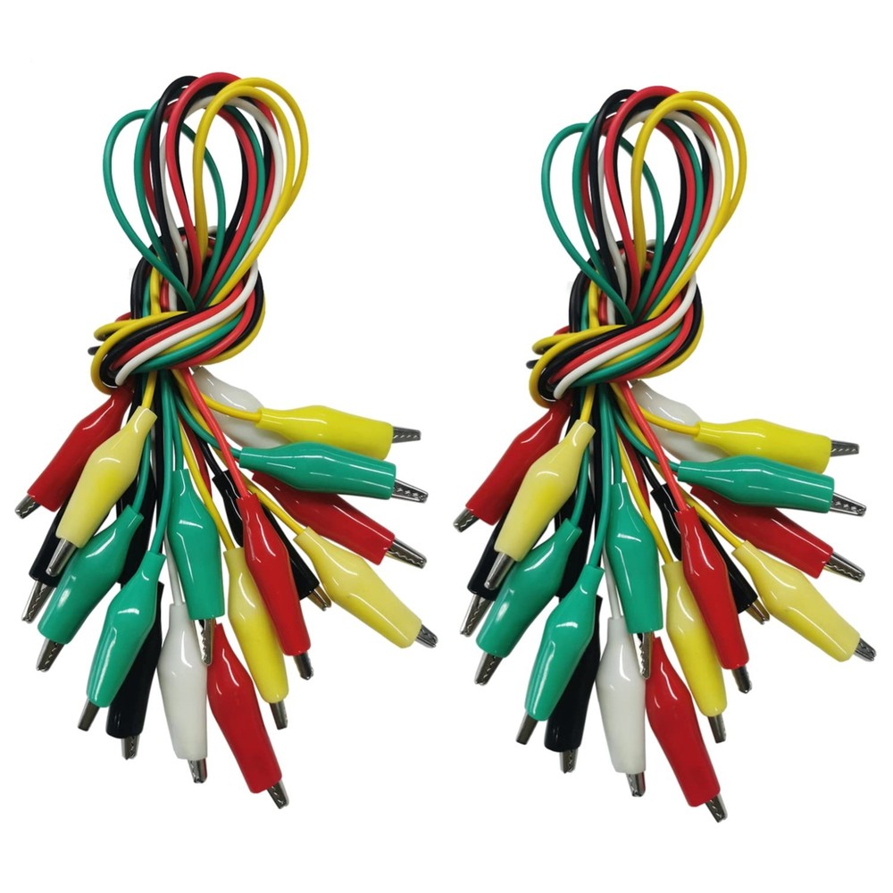 20PCS Alligator Clips for Electrical Testing - Durable 5 Color Jumper Wire Set