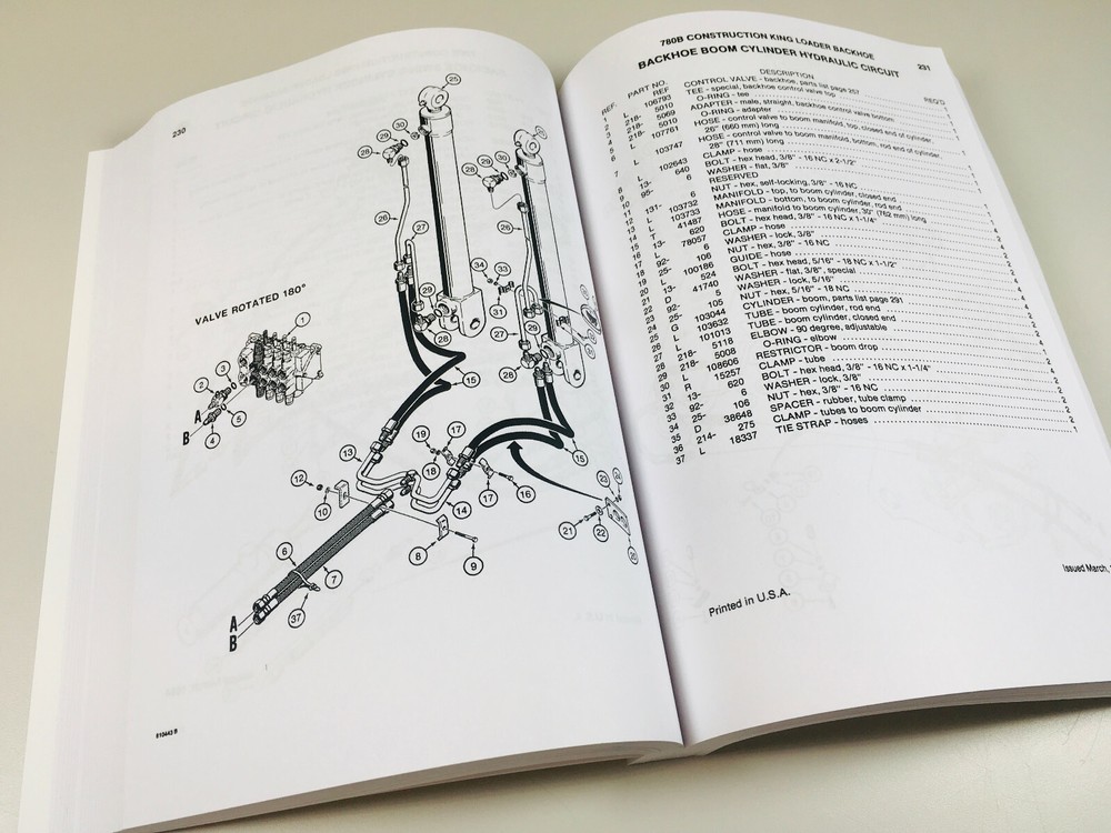 Case 780B Construction King Loader Backhoe Parts Manual Catalog Exploded View Ck