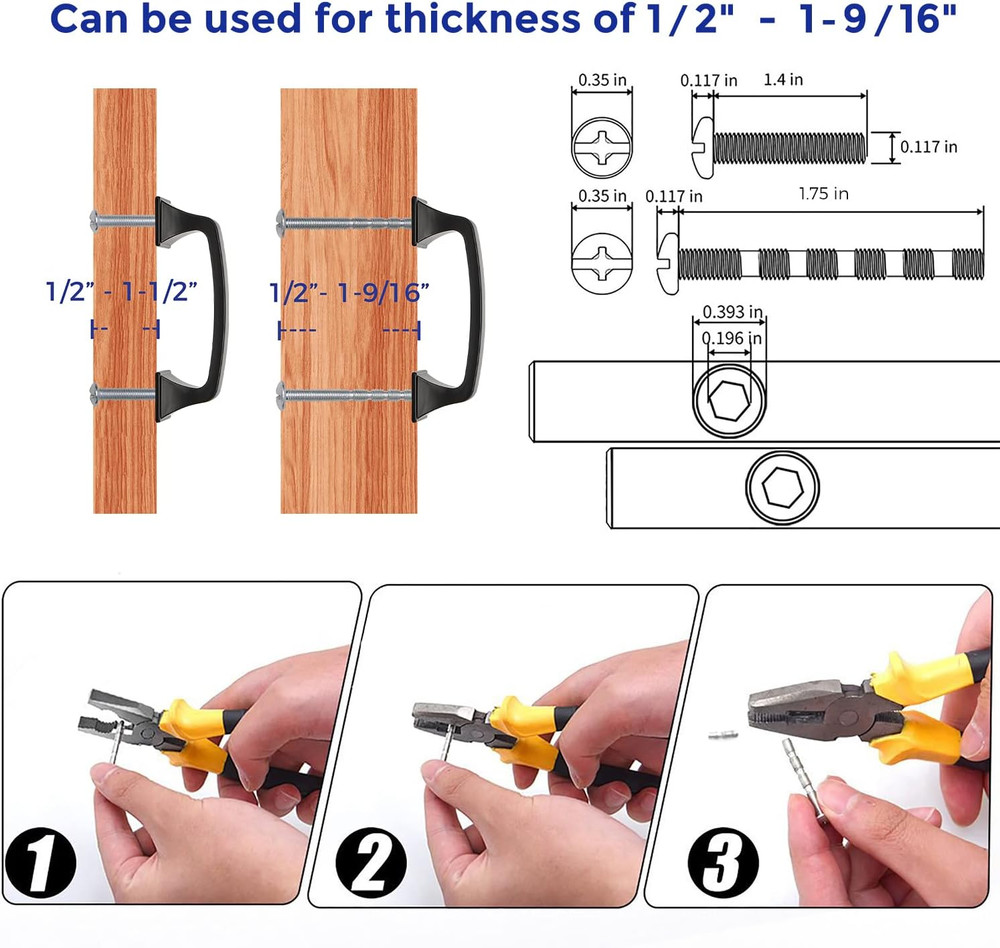 30Pack Solid 3-3/4" Square Foot Cabinet Arch Pull Kitchen Cabinet Handles Matte