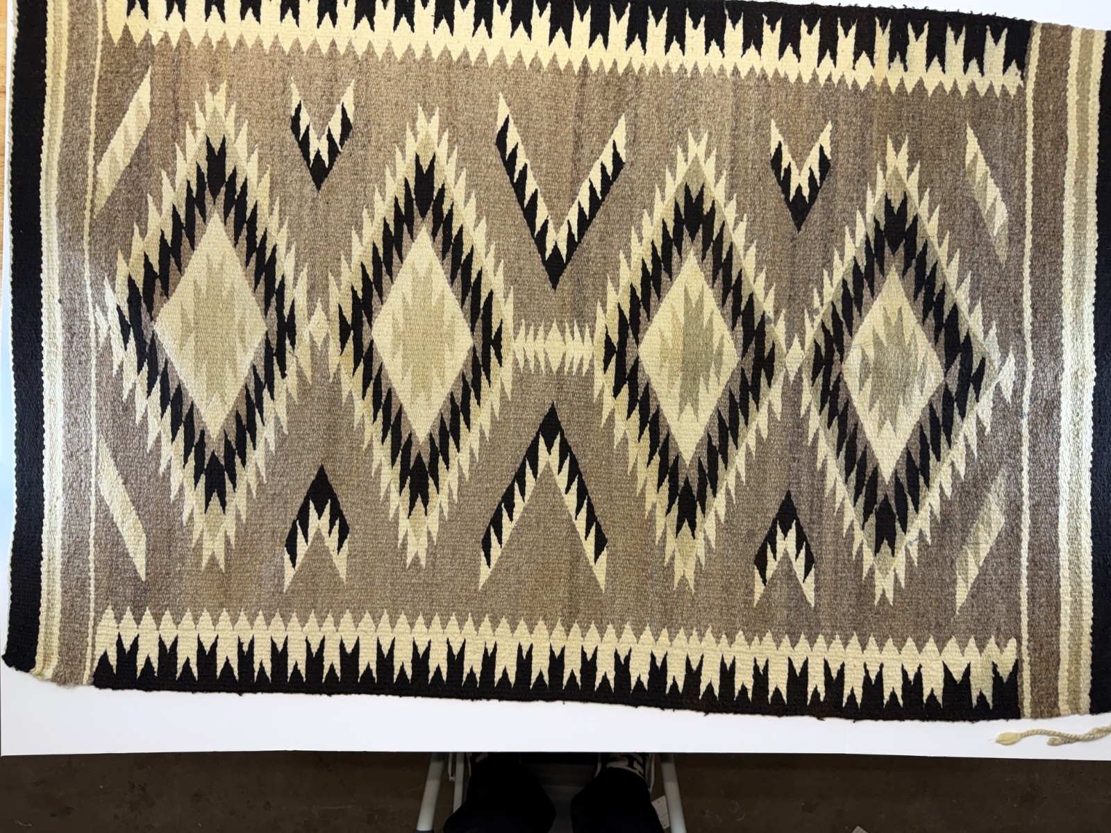 ATQ Navajo Rug Native American Indian Teec Nos Pos Klagetoh WEAVING 46x30"