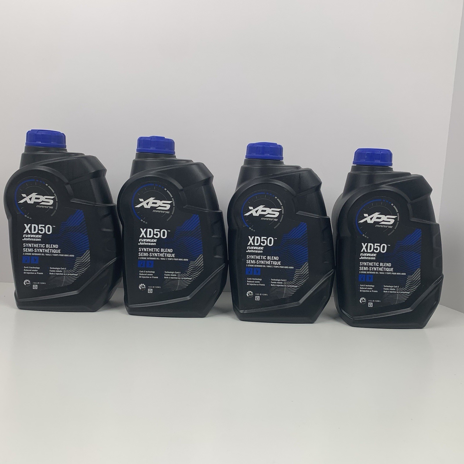 (4) XPS Marine XD50 Synthetic Evinrude 2-Stroke Outboard Blend Oil Quarts New
