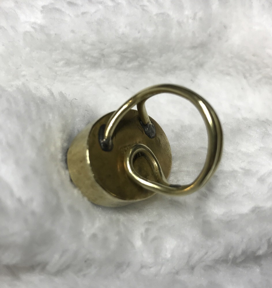 Bixbyite Druzy Gold Tone Black & Gray Adjustable Ring Statement Sparkly Ring