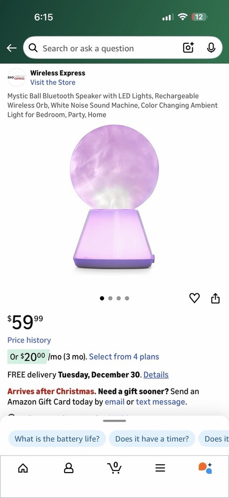 mystic ball speaker Light