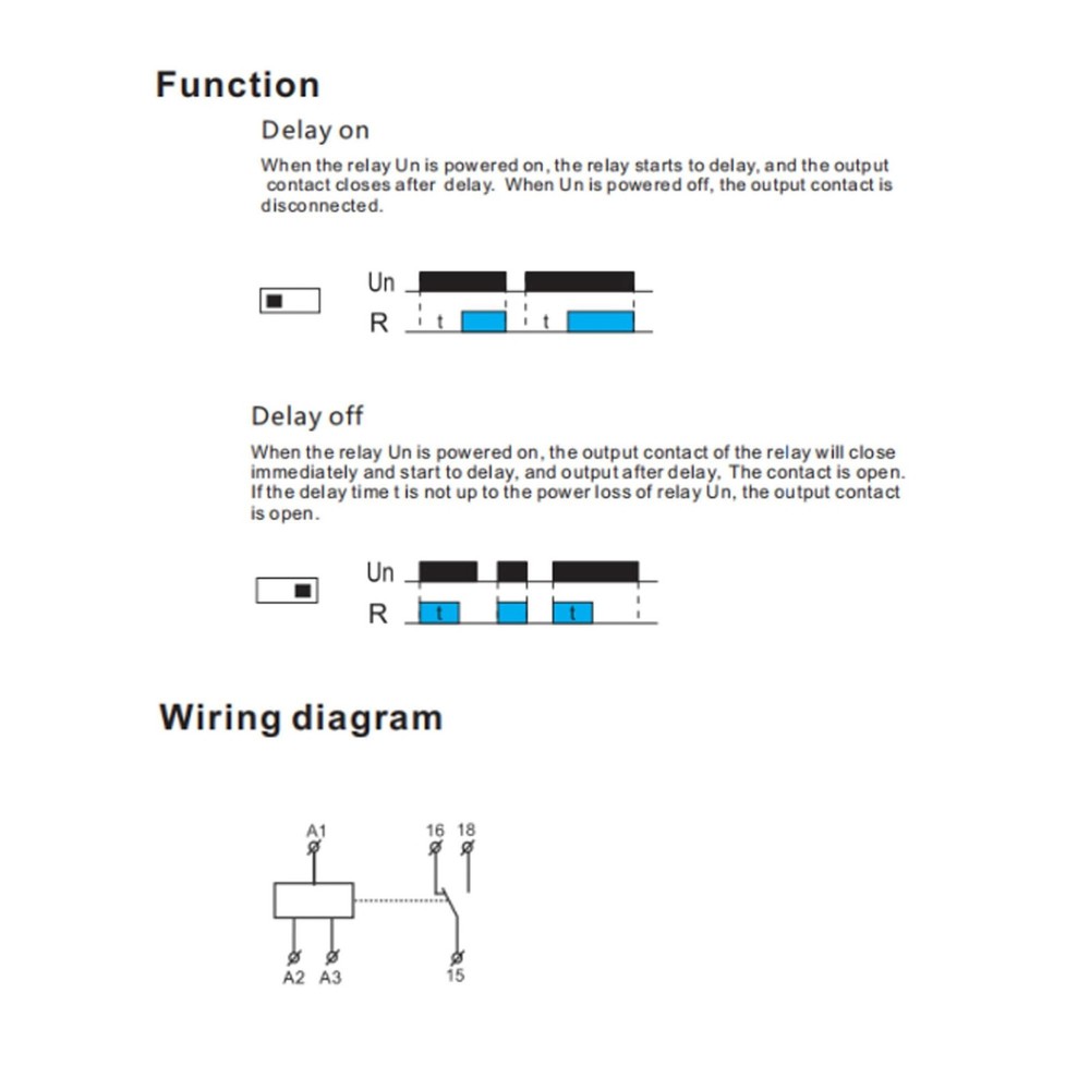 BNT 10A Dual Function Timer Relay Delay On Delay Off Relay AC230V&DC24V Time ...
