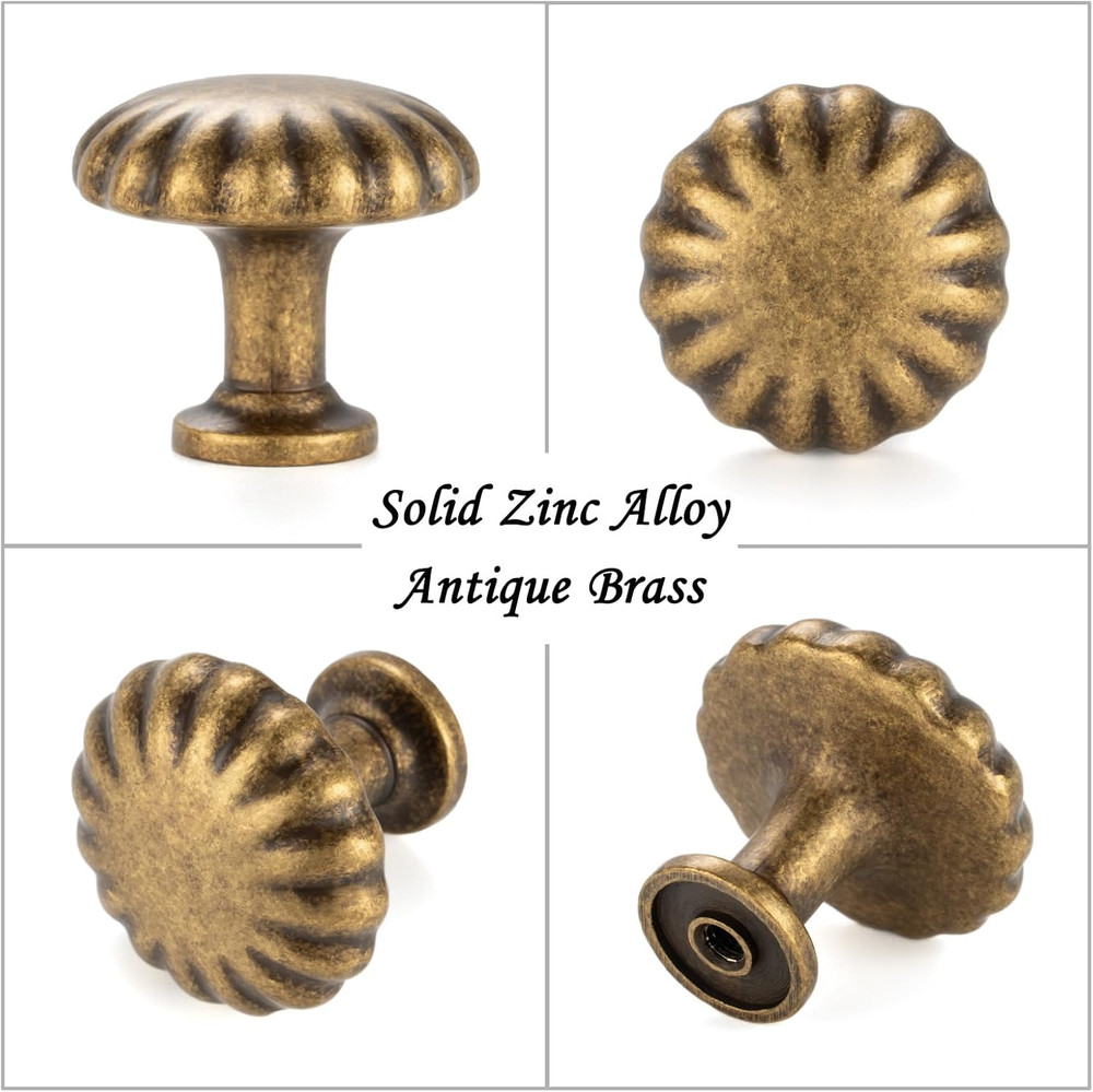 30 Antique Brass Cabinet Knobs - Vintage Drawer Pulls for Home Decor