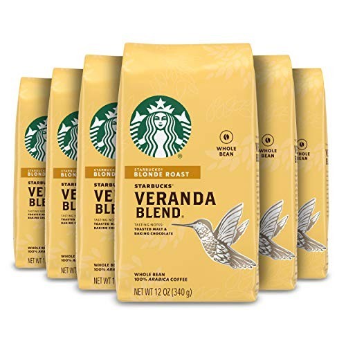 6 Bags of Starbucks Veranda Blend Light Roast Whole Bean Coffee - Old Stock