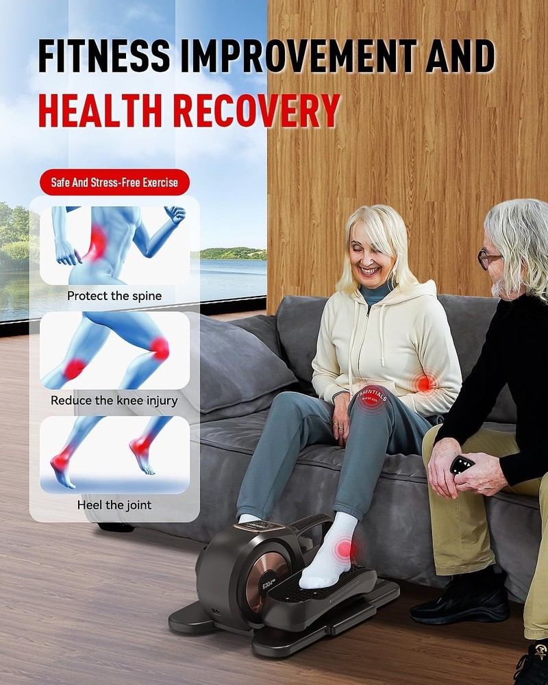 HARISON Under Desk Elliptical Machine with Multi-Functional LCD Display