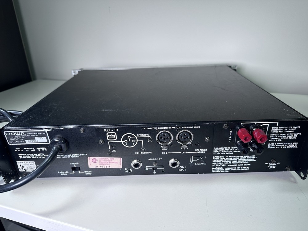 Refurbished Crown Macro-Tech 600 Power Amplifier – 600W Fully Tested & Working