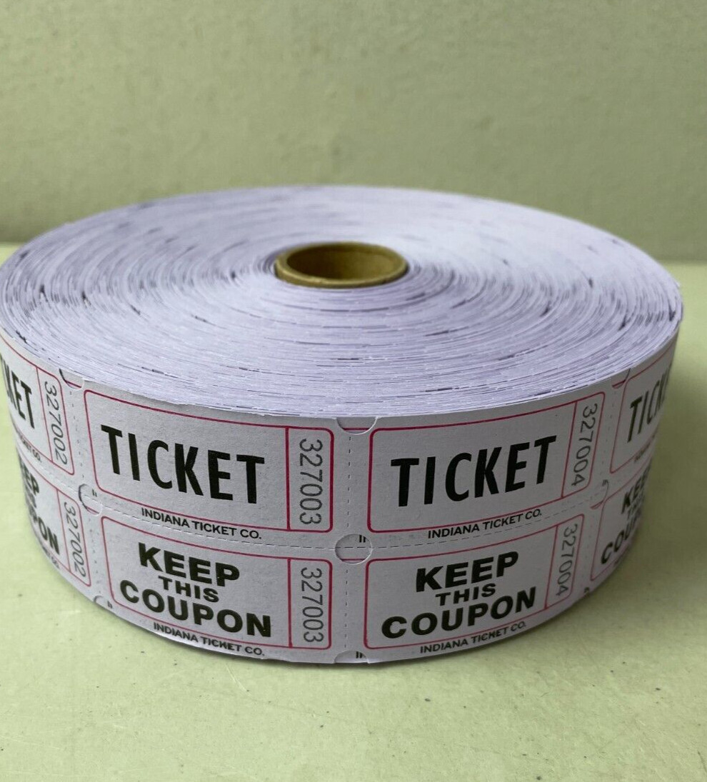 Raffle Tickets 12 Roll Deal 2000 Double Stub Per Roll Split The Pot or 50/50