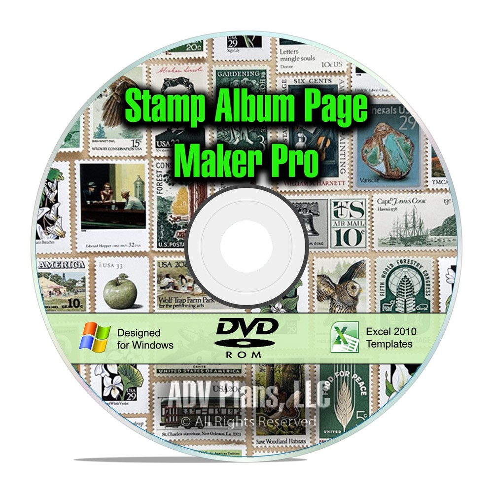 Printable Stamp Album Page Maker Templates on DVD, Make Custom Stamp Albums Easy