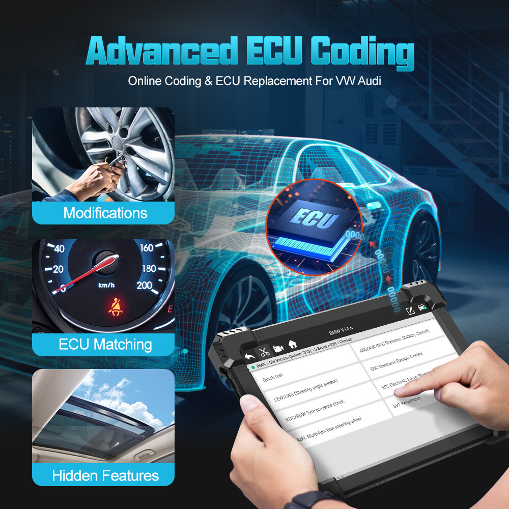 ANCEL X7 Bluetooth OBD2 Scanner Bi-directional Scan Tool Full System Diagnostic