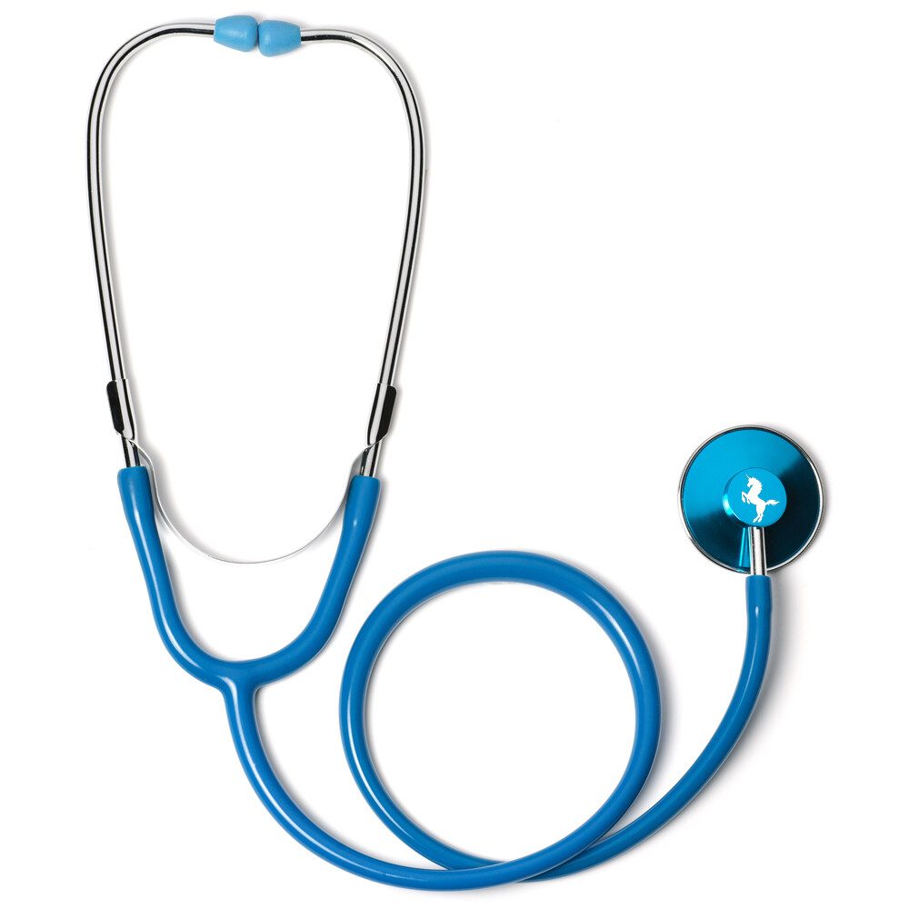Blue Single Head Stethoscope with Unicorn